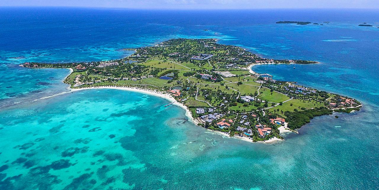 Antigua, Jumby Bay Island - Aerial View